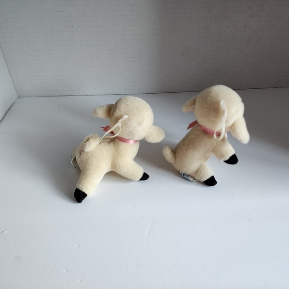 Vintage 1980s Dakin Easter Lamb Plush Ornaments or Decor Set - Picture 3 of 8